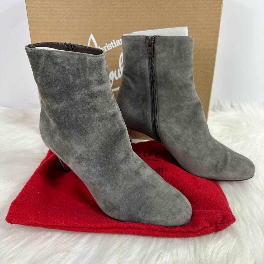 Christian Louboutin Gray Suede Boots Sz 38